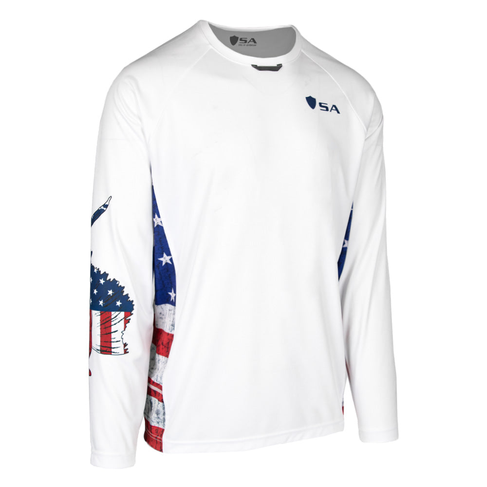 Performance Long Sleeve Shirt | American Flag | Game On, image size:1000x1000