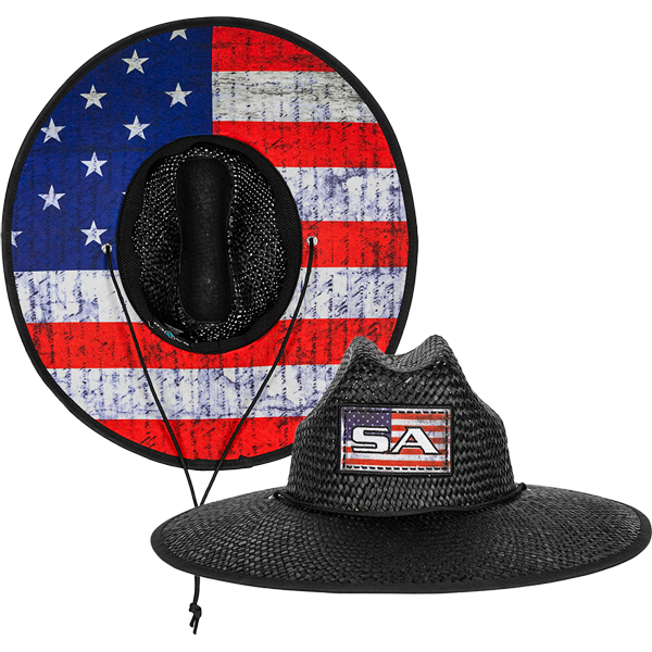 Under Brim Straw Hat, American Flag 2.0