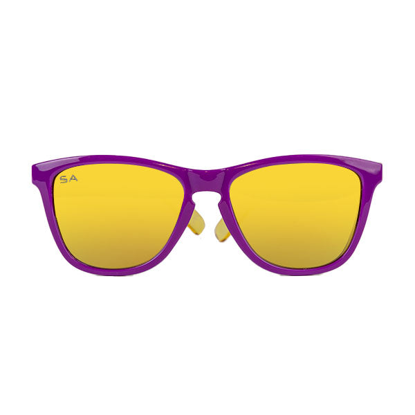Boca Game Day Sunglasses | Purple and Clear Yellow
