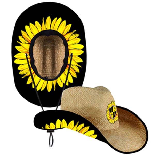 Cowboy Under Brim Straw Hat Sunflower