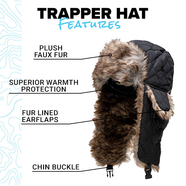Trapper Hat | Blackout American Flag