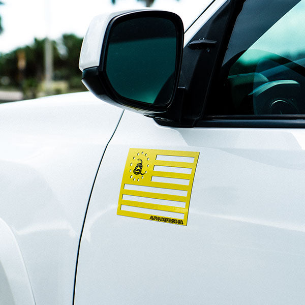 Alpha Flag Magnet | Yellow | Don't Tread On Freedom