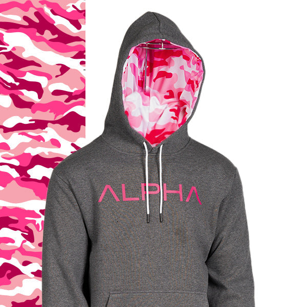 Classic Lined Hoodie| Pink Military Camo | AD