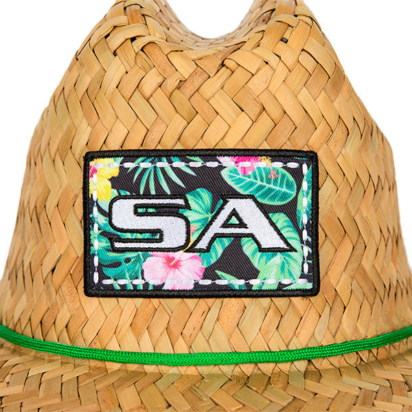 Under Brim Straw Hat | Hawaiian Floral