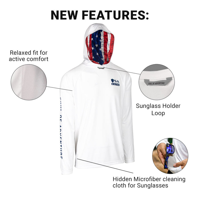 Hooded Performance Long Sleeve Shirt | American Flag