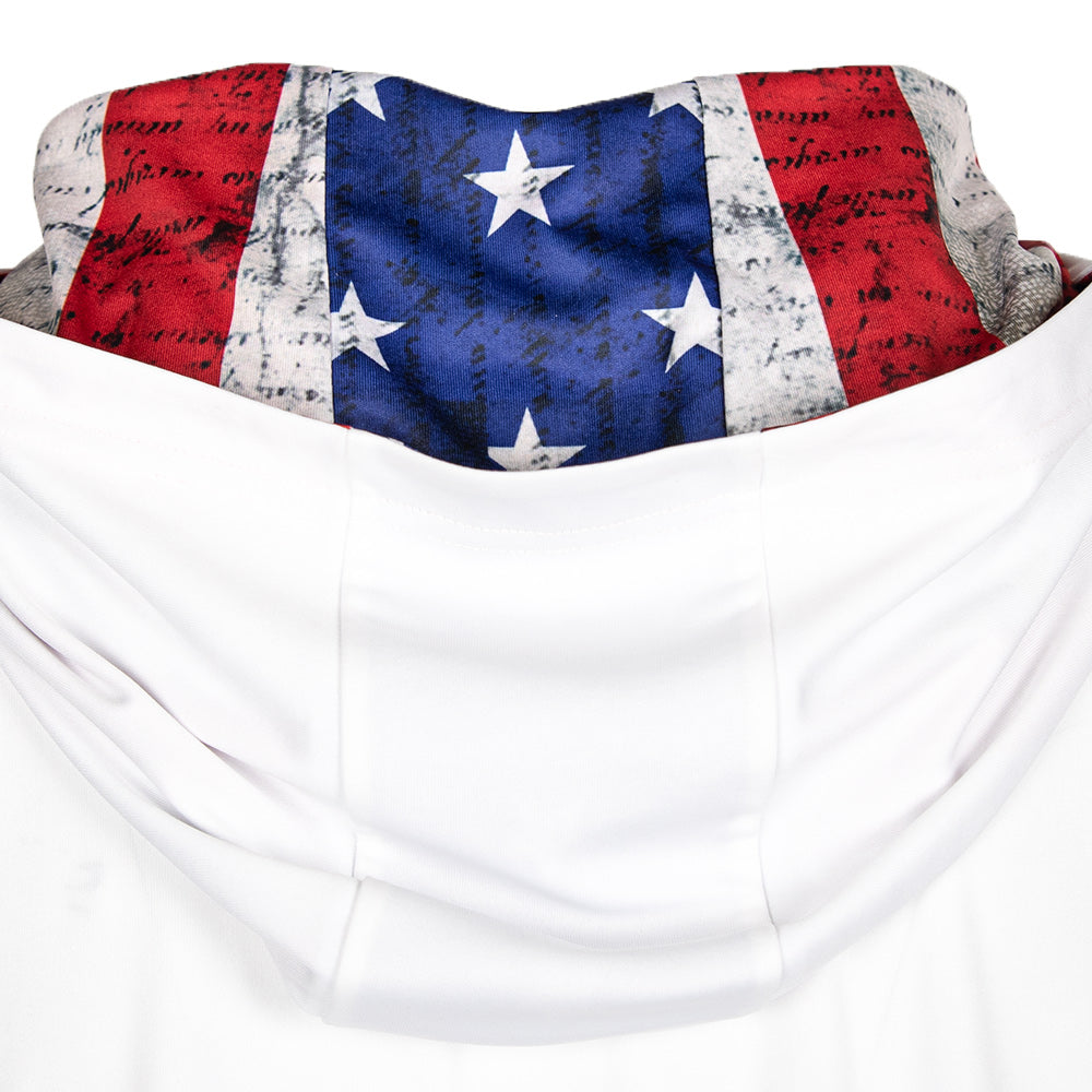 Hooded Performance Long Sleeve Shirt | American Flag, image size:1000x1000