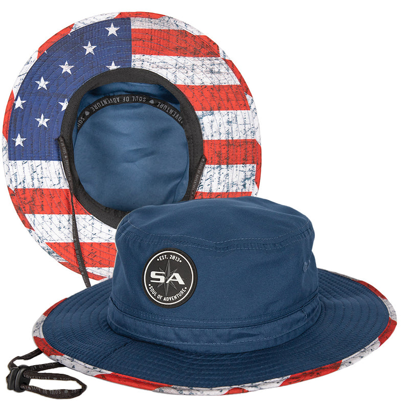 Bucket Hat American Flag Navy