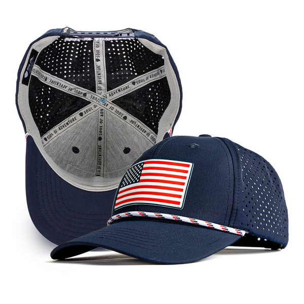 Performance Snapback | American Flag | Navy