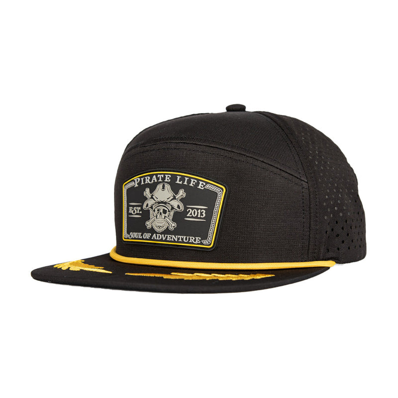 Performance Flat Bill Snapback | Black | Pirate's Life