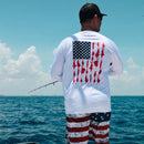 Performance Long Sleeve Shirt | White | Fins & Stripes