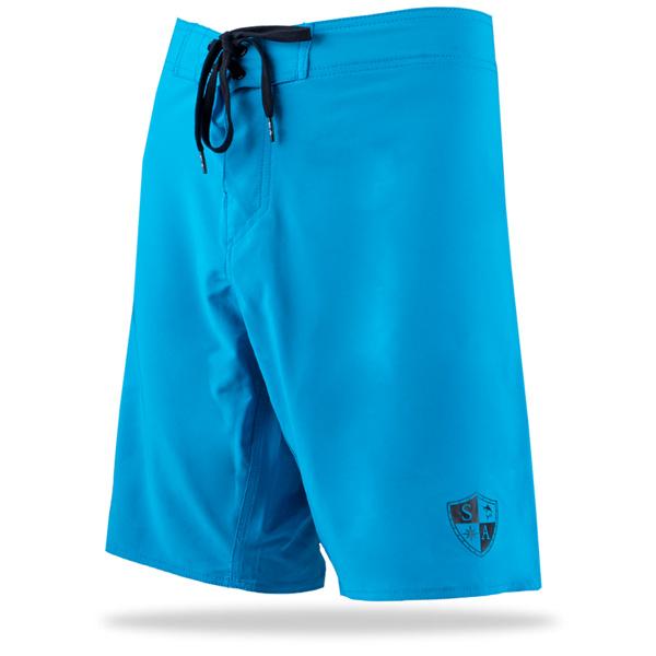 Board Shorts | Solid Neon Blue | Black SA Shield