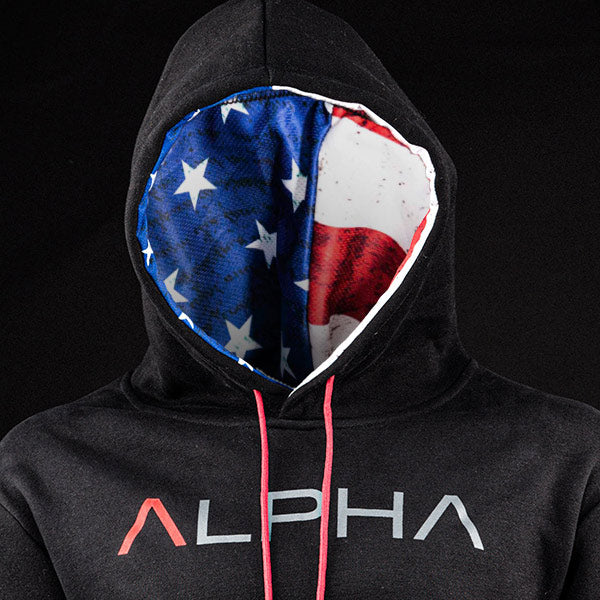 Classic Lined Hoodie | Blackout American Flag | AD