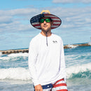 Under Brim Straw Hat | American Flag