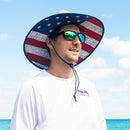 Under Brim Straw Hat | American Flag
