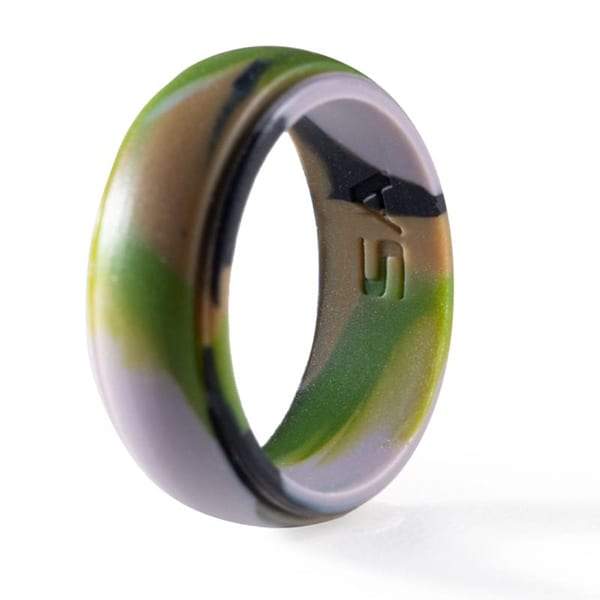 Silicone Ring | Bevel | Green Camo