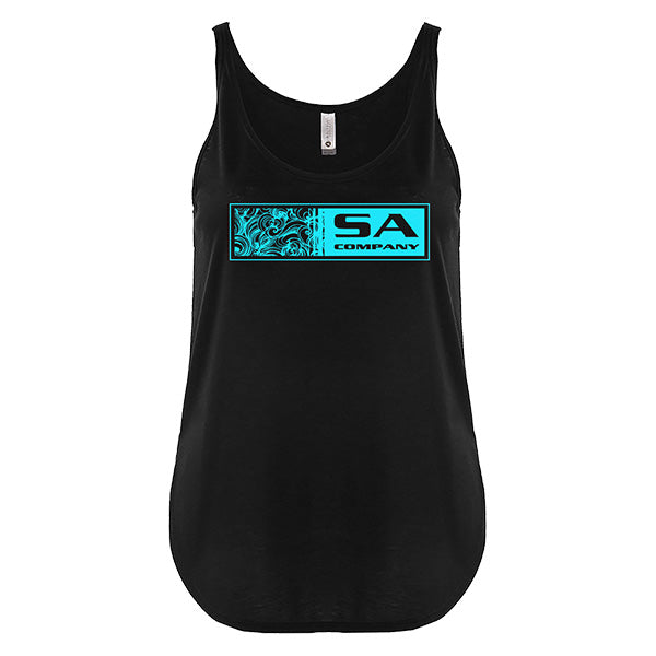 CLOSEOUT Womens Relaxed Tank | Black | Tidal Waves Fade