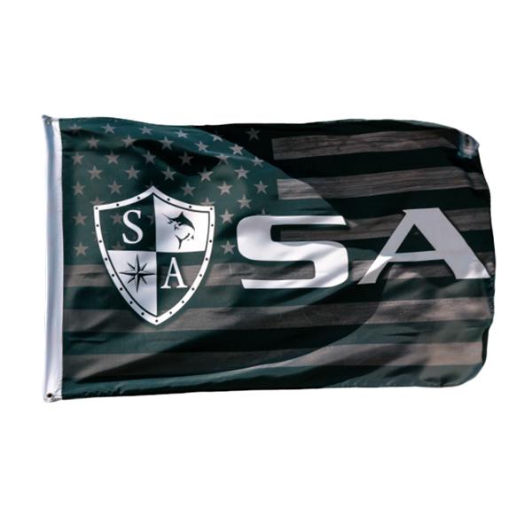 SA Flag | Blackout American Flag | Shield Logo