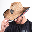 Cowboy Under Brim Straw Hat | Fire Blackout Military Camo