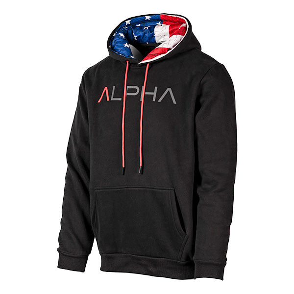 Classic Lined Hoodie | Blackout American Flag | AD