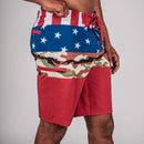 CLOSEOUT Board Shorts | Patriot | Black SA Shield