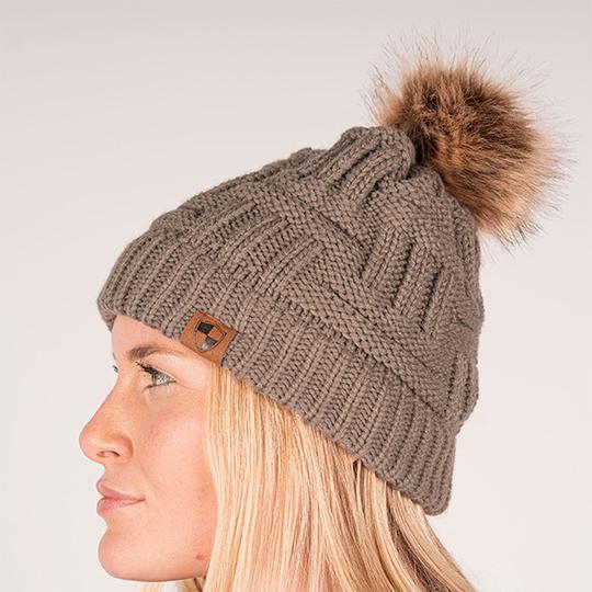 SA Beanie | Cable Knit Fur Pom