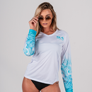 Women's Performance Long Sleeve Shirt | White | Tidal Waves