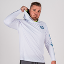 CLOSEOUT Hooded Performance Long Sleeve Shirt | White | Mahi