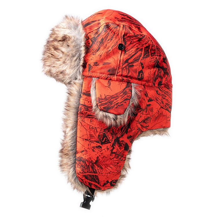 Trapper Hat | Forest Camo | Orange