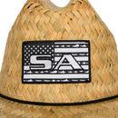 Under Brim Straw Hat | Blackout Fins & Stripes