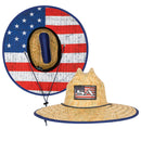 Under Brim Straw Hat | American Flag