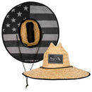 Under Brim Straw Hat | Blackout American Flag