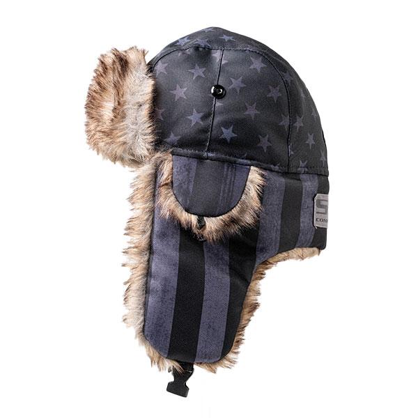 Kids Trapper Hat | Blackout American Flag