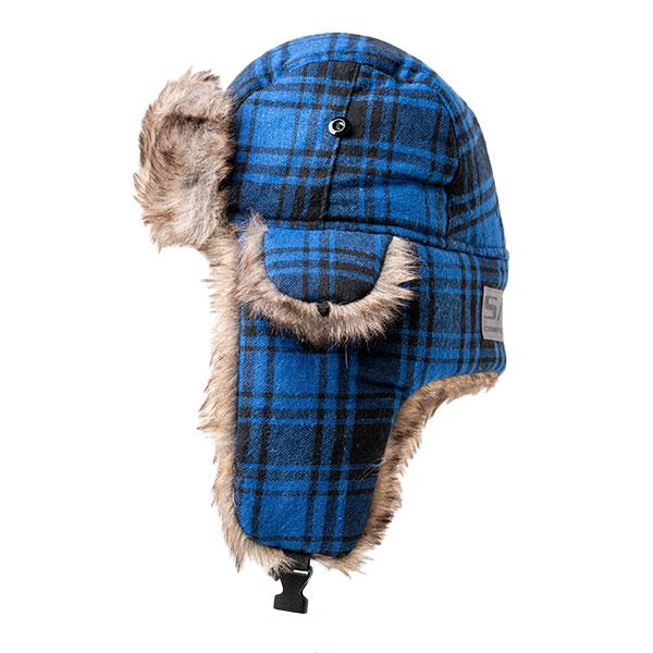Kids Trapper Hat Flannel Blue