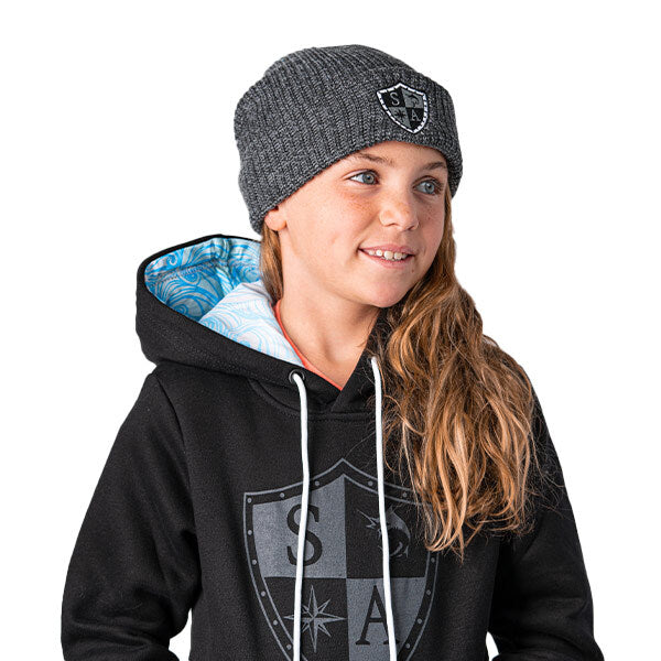 Kids Hoodie Inner Lined| Black | Tidal Wave