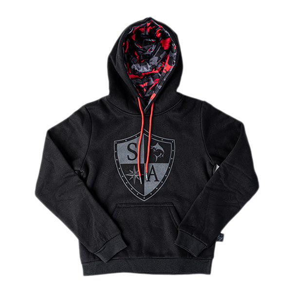 Kids Classic Lined Hoodie | Fire Red Military Blackout Camo
