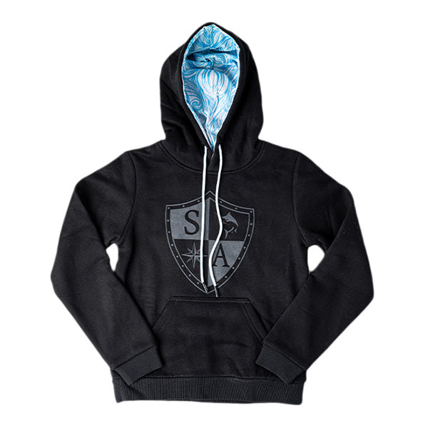 Kids Hoodie Inner Lined| Black | Tidal Wave