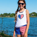 Girls Active Tank | Stars & Pinstripe