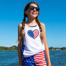 Girls Active Tank | Stars & Pinstripe