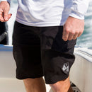 CLOSEOUT Board Shorts | Solid Black | Silver SA Shield