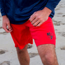 Board Shorts | Solid Red | Black SA Shield - CLOSEOUT