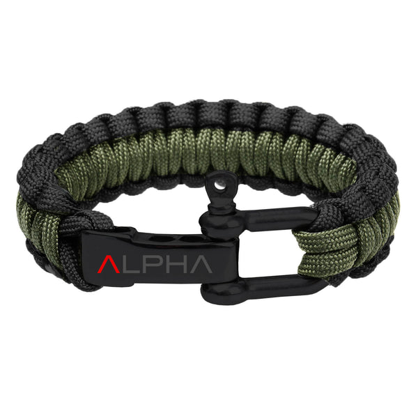 Paracord Bracelet |  Black & OD Green