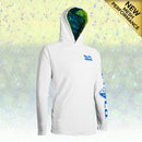 CLOSEOUT Hooded Performance Long Sleeve Shirt | White | Mahi
