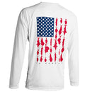 Performance Long Sleeve Shirt | White | Fins & Stripes