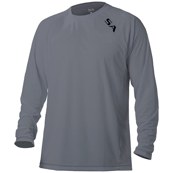 Performance Long Sleeve Shirt | White | Grey | SA Logo