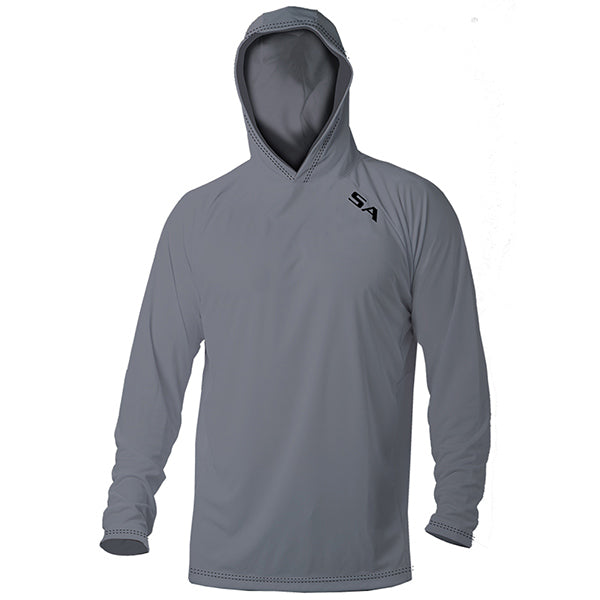 Hooded Performance Long Sleeve Shirt | Grey | SA Logo