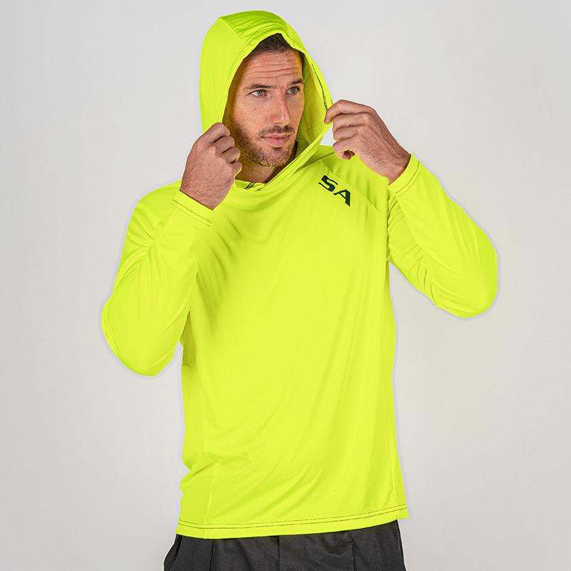 Hooded Performance Long Sleeve Shirt | Safety Yellow | SA Logo