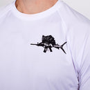 Performance Long Sleeve Shirt | White | Blackout Flag Fins Stripes