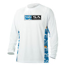 Performance Long Sleeve Shirt | White | Wave Fade