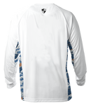 Performance Long Sleeve Shirt | White | Wave Fade