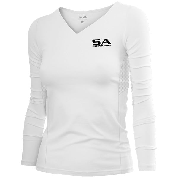 Women's Performance Long Sleeve Shirt | White | SA Logo